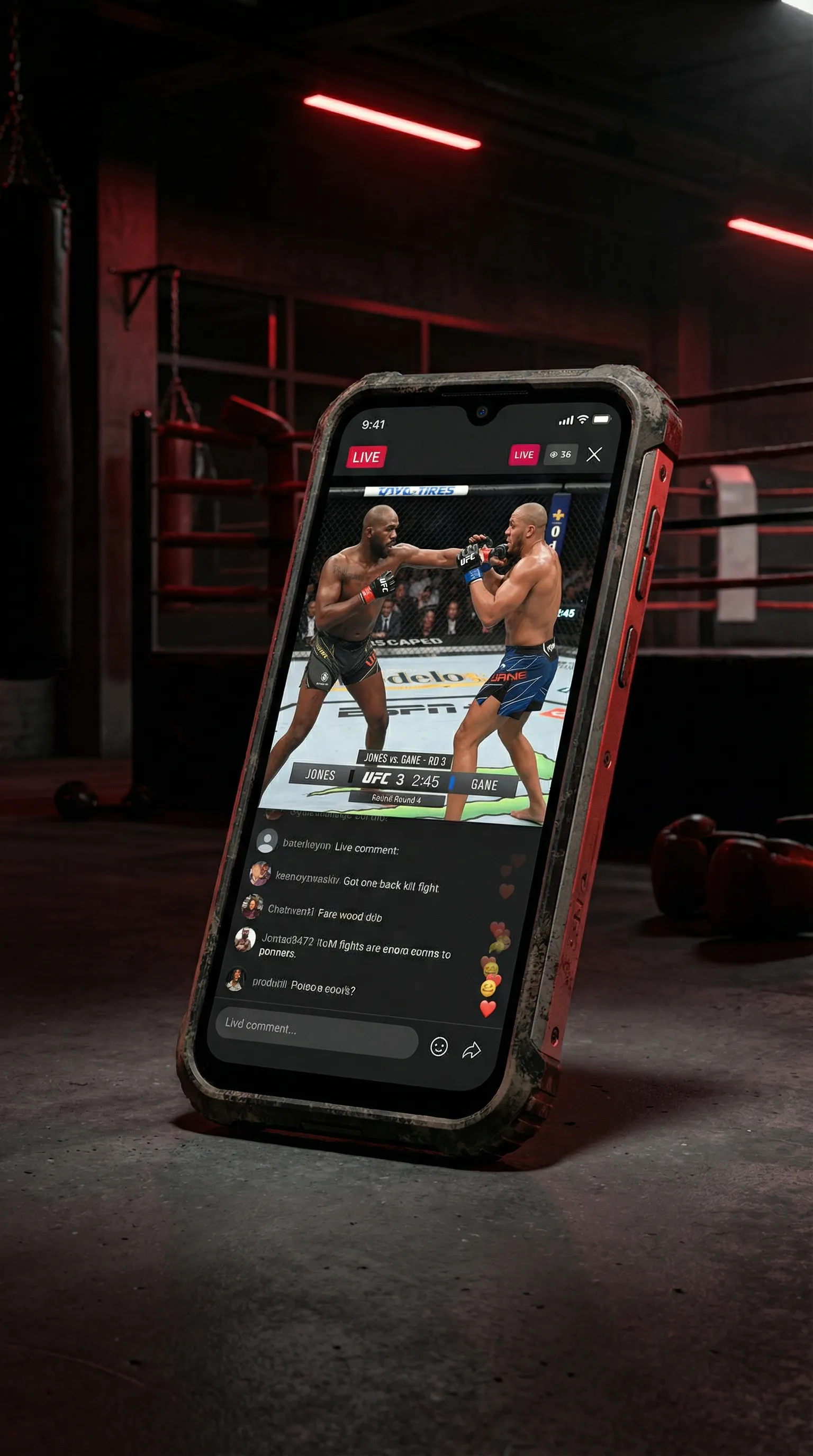 beat365体育平台 移动端APP格斗直播界面
